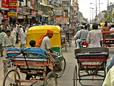 Een tochtje per rickshaw in het oude stadsgedeelte van Delhi